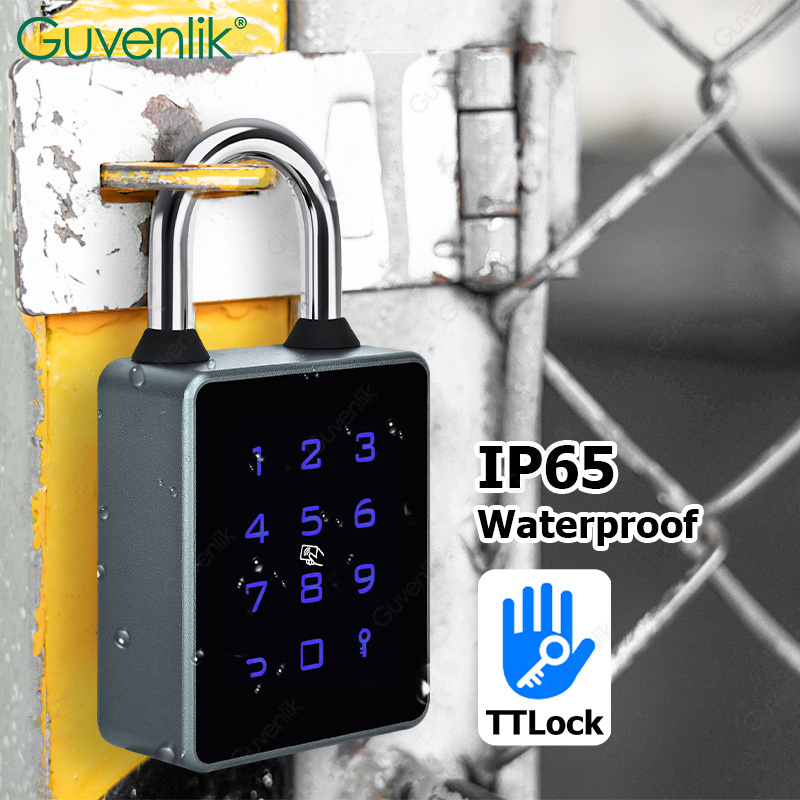 Guvenlik TTlock Tuya Wifi Touch Electronic Digital Smart Fingerprint Biometric Lock Padlock With Key