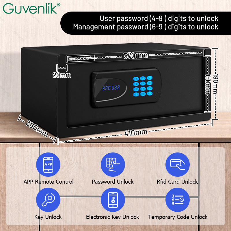 Guvelink Anti-theftMini  All Steel Small Household Office Strong Box Smart Password Fingerprint Safe Deposit Box