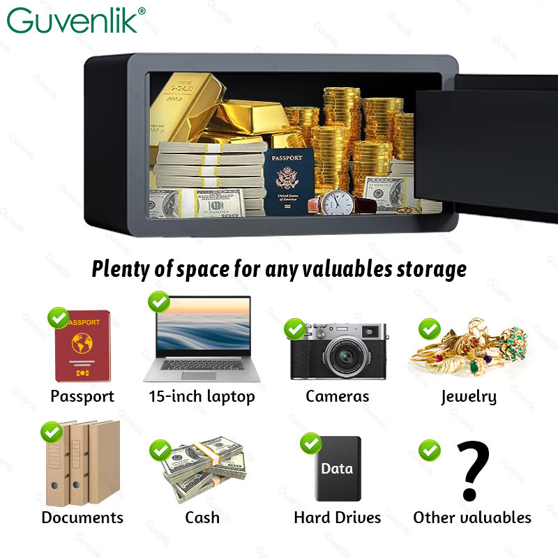 Guvelink Anti-theftMini  All Steel Small Household Office Strong Box Smart Password Fingerprint Safe Deposit Box