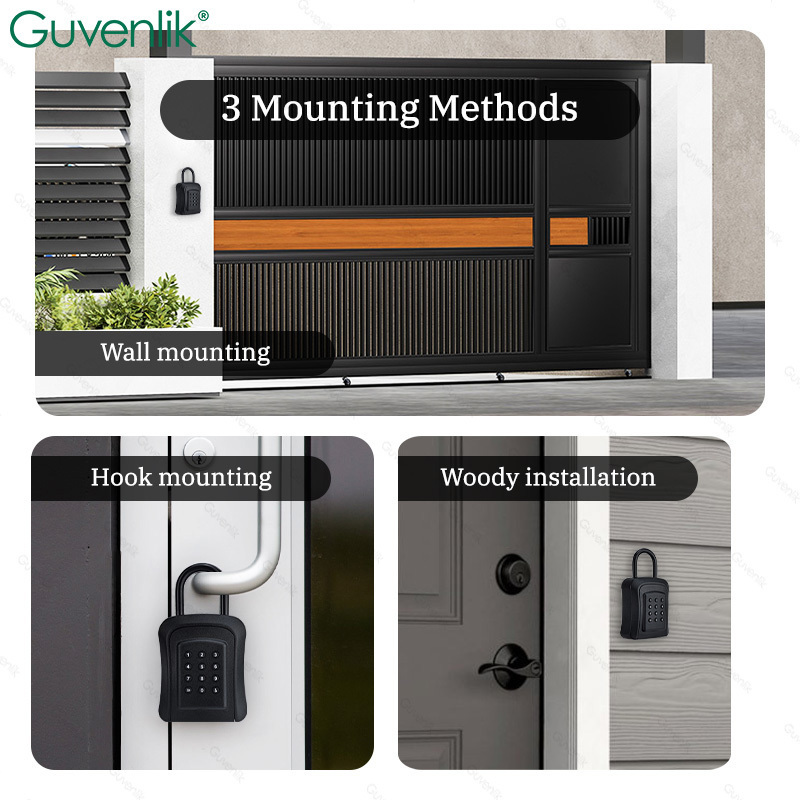 Guvenlik Tuya Waterproof Electric Password Biometric Wall Mounted Key Safe Lock Box Outdoor Smart Key Box