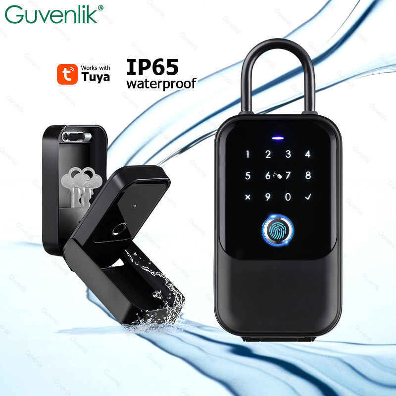 Guvenlik New Smart Password Combination Key Lock Box Waterproof Outdoor Smart Key Lock Box Biometric Fingerprint