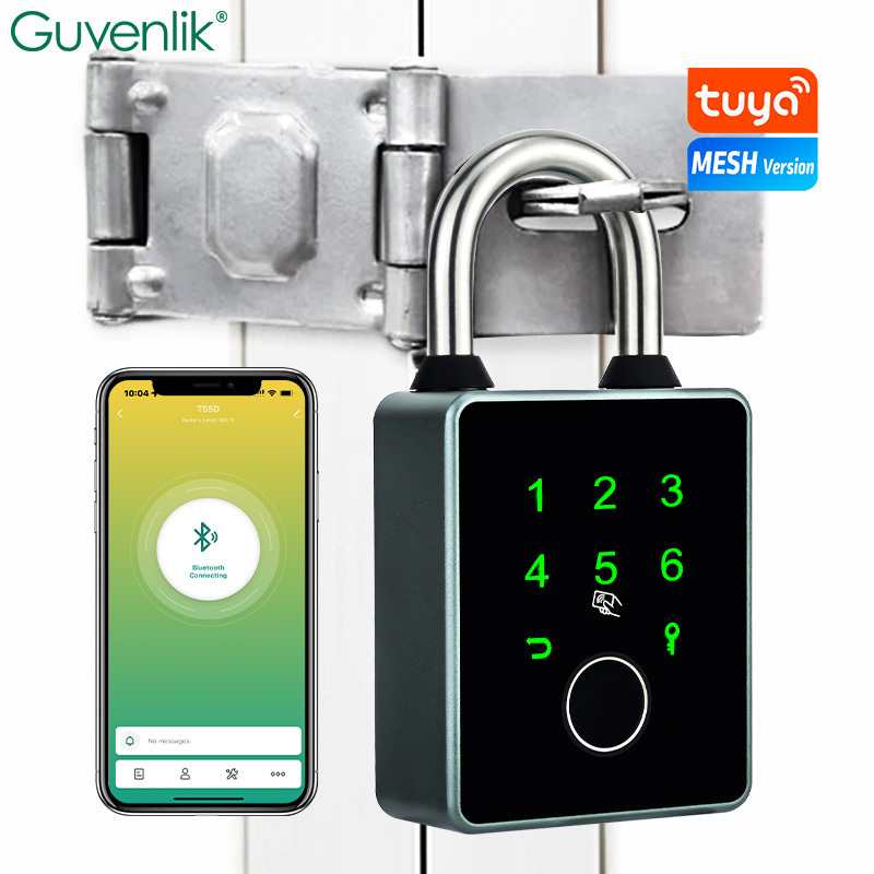 Candado Con Huella Digital Outdoor Zinc Alloy Resettable Combination Padlock Power Control Lock App Nfc Intelligent Padlock