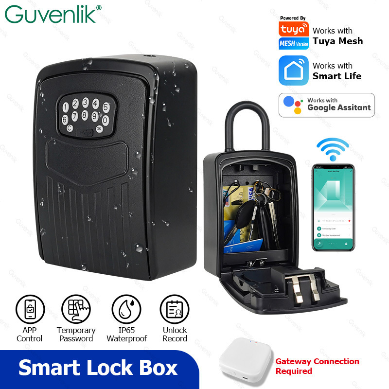 Guvenlik Wall Mounted Portable Storage Hide Secure Security Lock Safe Digital Code App Control Smart Key Box