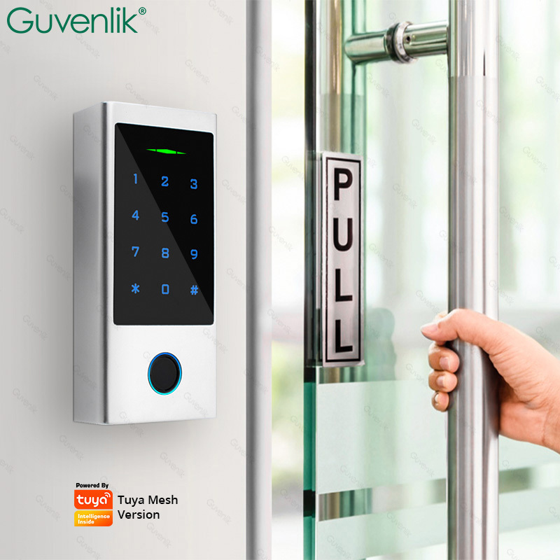 Guvelink Office Tuya Wifi Electronic Biometri Fingerprint Wireless Rfid Smart Access Controller System Door Lock