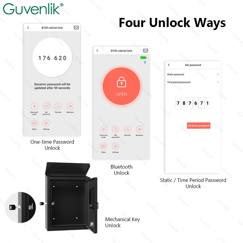 Guvelink Wall Mounted Waterproof Mailbox With Digital Electronic Smart Lock Mail Post Box Letter Box Outdoor