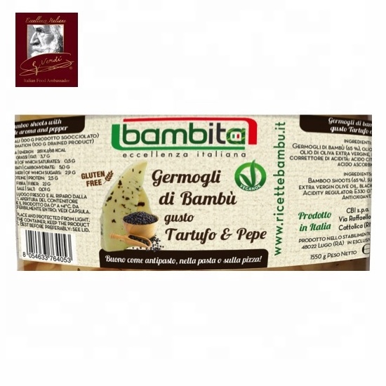 1550 g Bamboo Shoots with Truffle and Pepper canned vegetable GV GVERDI Selection Italian food Made in Italy