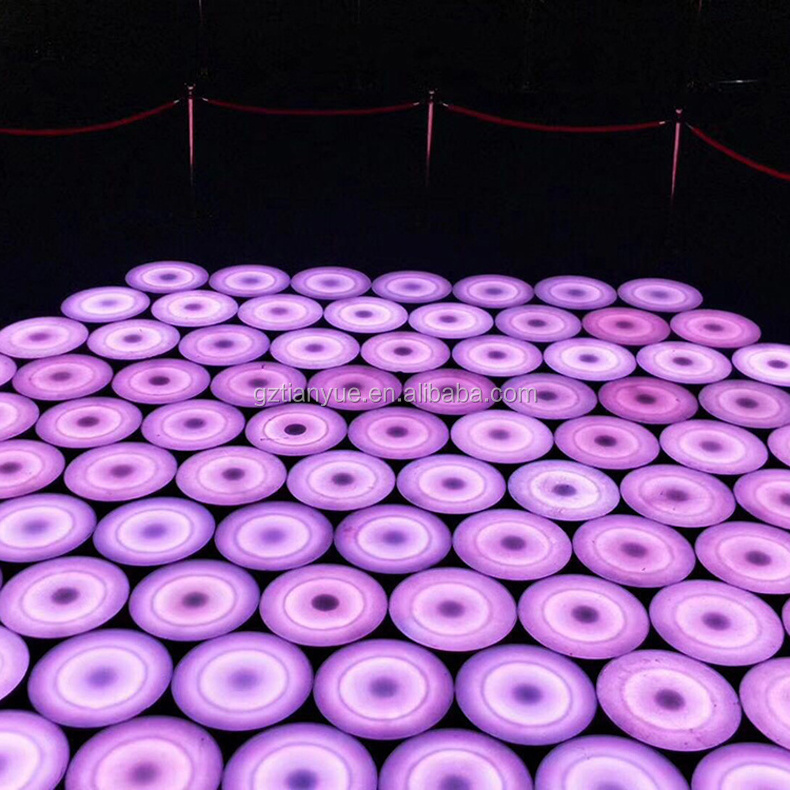 whole sale 50CM  Rainbow Circle led dance floor DJ Disco Nightclub DMX 3D time Tunnel RGB LED Light Dance Floor with voice