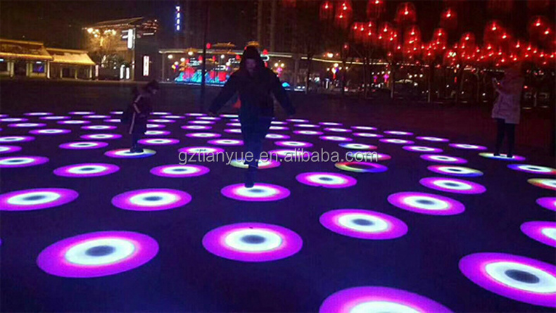 whole sale 50CM  Rainbow Circle led dance floor DJ Disco Nightclub DMX 3D time Tunnel RGB LED Light Dance Floor with voice