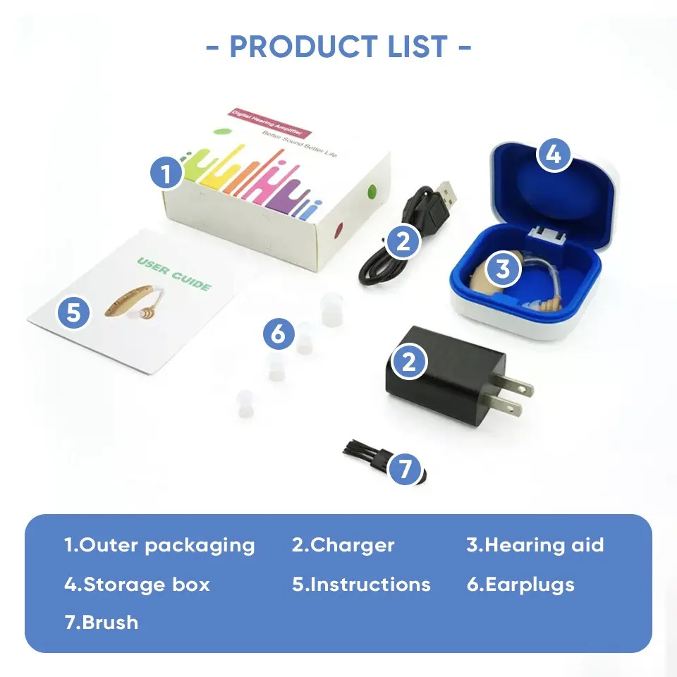 Hearing Aid Appareil Auditif Audifonos Para Sordos Digital Bluetooth Hearing Aids Rechargeable For Seniors Deafness