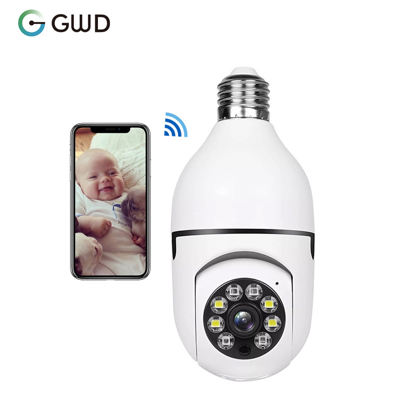 Guangdong Home Lightbulb Night Vision Security Light Bulb PTZ Camera Wifi Outdoor Indoor 1080p 360 Spin Camera For The House