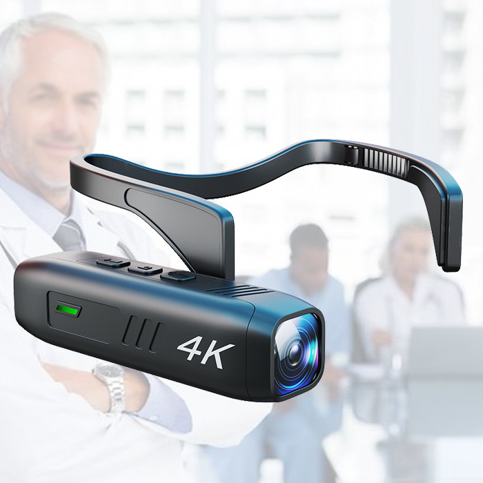 Logo Print Custom Professional Portable 4K HD Video WiFi Sport Conference Medical Surgical Clinic Action Head Mounted Camera