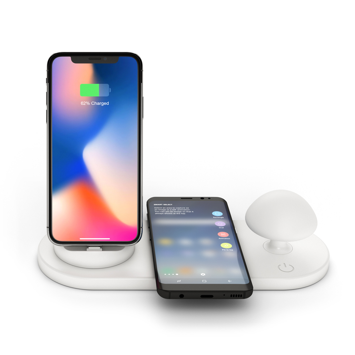 Smart Promotion Mobile Phone Wireless Charging Chargers Desk Mushroom Lamp With Phone Charger For iPhone Xaomi Huawei Phone