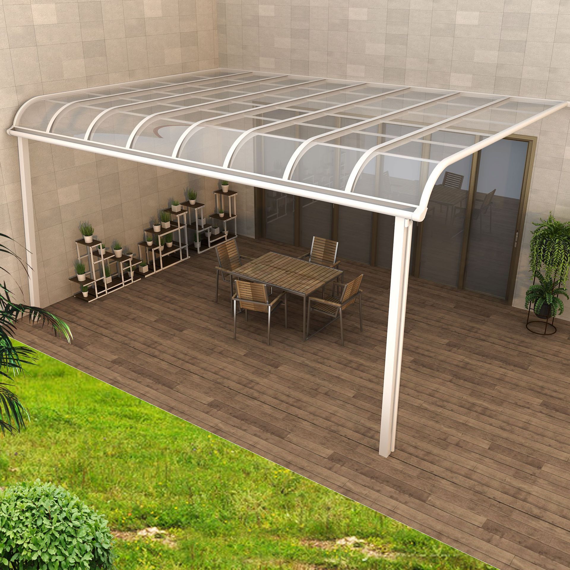 High Quality Anti-UV Outdoor Easy Assemble Solid Polycarbonate Sun Shade Carport Gazebo Shed Balcony Canopy