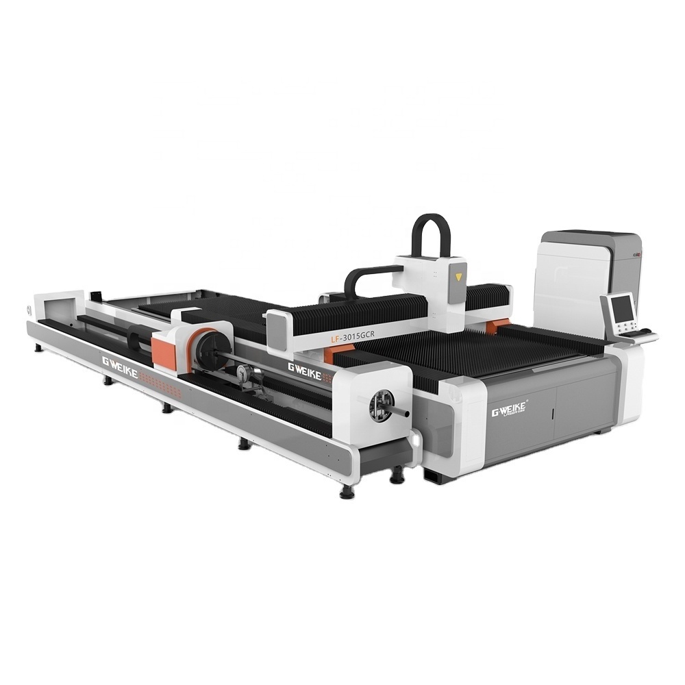 hot sale Gweike LF3015CR cheaper CNC fiber laser cutting machine  with exchange table