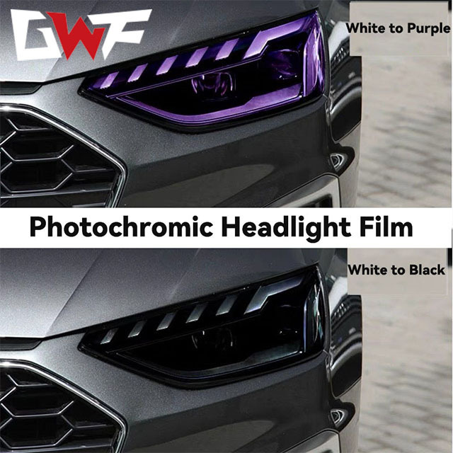 GWF Manufactures Photochromic Tpu TPH Car Headlight ppf Film Color Change Grey Protection Headlight Tint Film