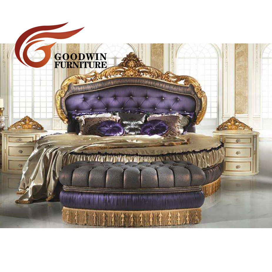 Goodwin Classic Vintage Luxury Style Solid Wood Bedroom Furniture Round Bed TO71B