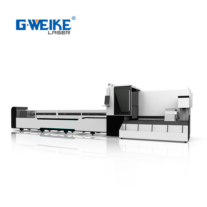 6 meters 3 chuck zero remains automatic loading metal tube cutting fiber laser cutting machine price for sale Gweike LF60MS