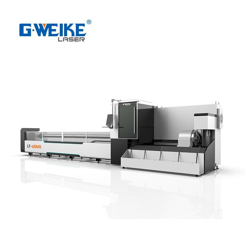 6 meters 3 chuck zero remains automatic loading metal tube cutting fiber laser cutting machine price for sale Gweike LF60MS