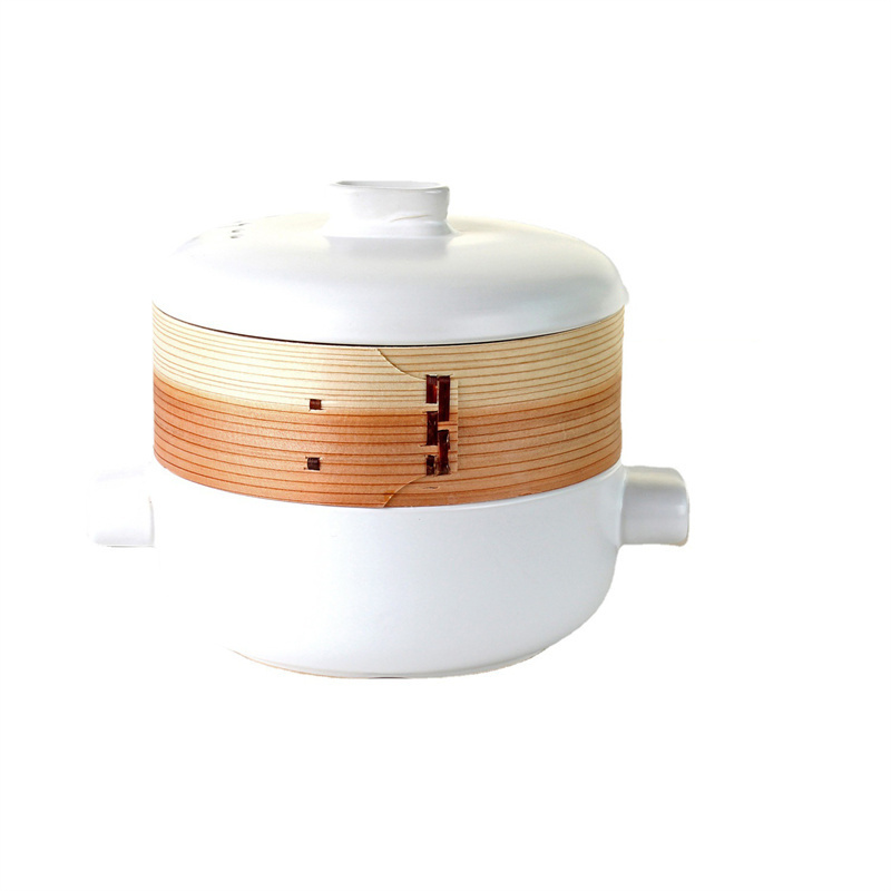 Japanese style ceramic steamer casserole stew pot soup pot hotel heat resistant multi-purpose steamer casserole with lid set