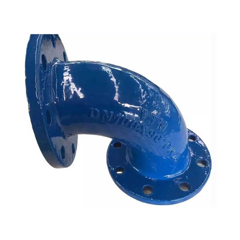 ISO2531 Ductile Iron Pipe Fitting Double Flange 45 90 degree Elbow Bend for Water