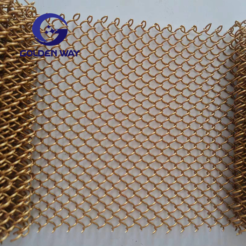 Mesh for Decorative Curtain Brass Wire Mesh Metal Woven Wire Copper 5mm High Quality Plain Weave Stainless Steel Chain Link Mesh