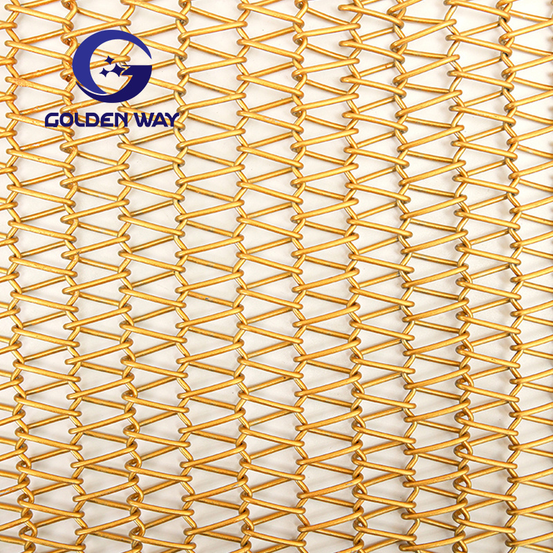 Mesh for Decorative Curtain Brass Wire Mesh Metal Woven Wire Copper 5mm High Quality Plain Weave Stainless Steel Chain Link Mesh