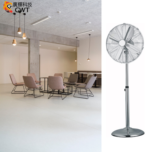 16 Inch Antique Classic Metal Stand Fan Chrome ventilador retro fan CE