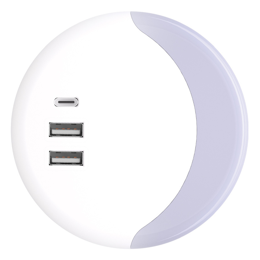 universal   2 usb with type C  LED Night Light  power socket