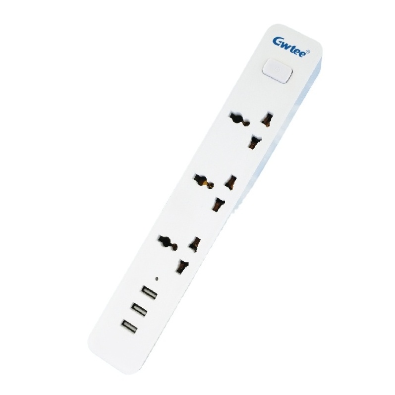 Hot Selling Philippines Indonesia Malaysia 2 Flat Pin Plug Adapter 3 way Electrical Extension Socket Multi USB Extension Socket