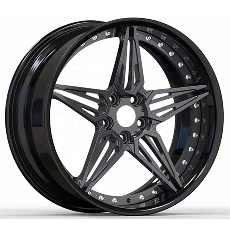 GVICHN 5 holes black machine lip forged rims 18/19/20 inch custom forged car wheels