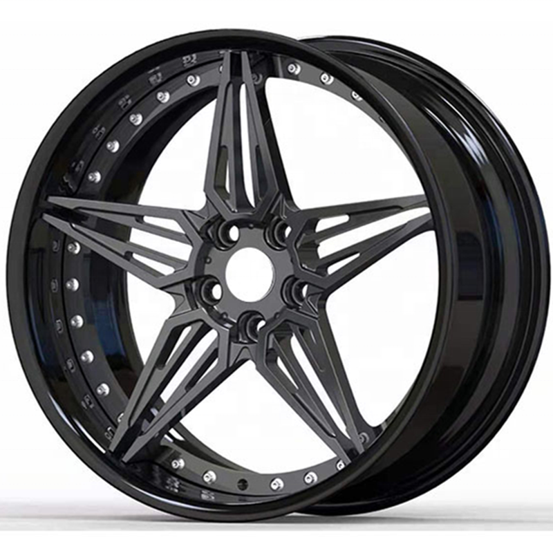 GVICHN 5 holes black machine lip forged rims 18/19/20 inch custom forged car wheels