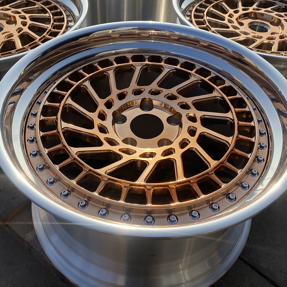 GVICHN Brand 18 19 20 21 22 23 24 26 inch 6061-T6 aluminum alloy wheels custom 2-piece style Polished rose gold forged car rims