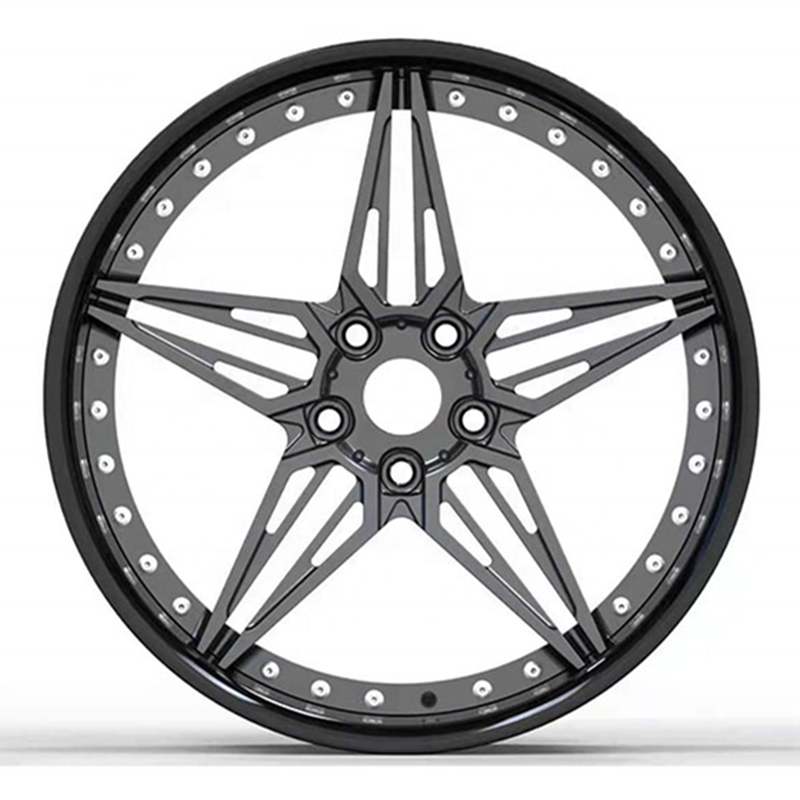 GVICHN 5 holes black machine lip forged rims 18/19/20 inch custom forged car wheels