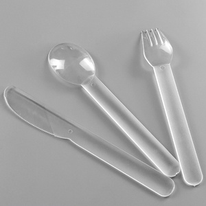 Premium Milk Tea Dessert Fruit Fishing Frosted Disposable Plastic Knife Fork Spoon