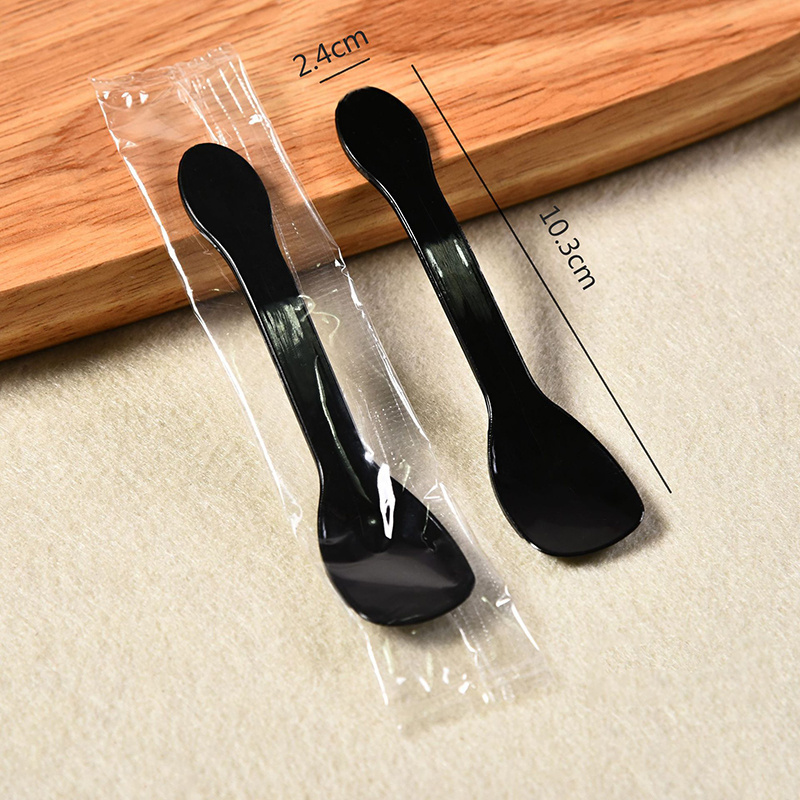 High Quality Hot Sale Individually Wrapped Transparent Plastic Scoop Cake Pudding Scoop Disposable Plastic Spoon