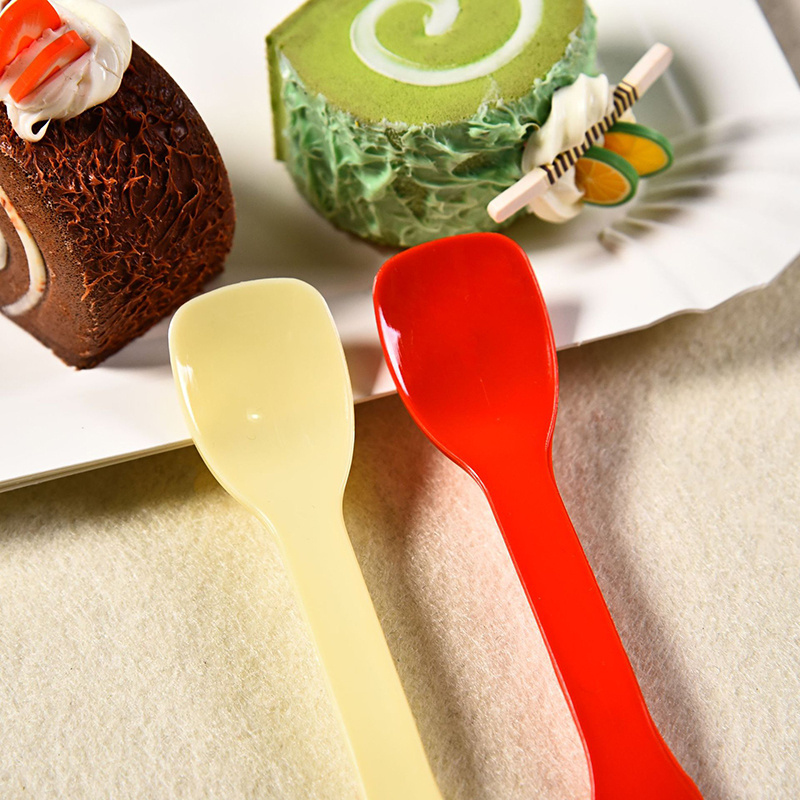 High Quality Hot Sale Individually Wrapped Transparent Plastic Scoop Cake Pudding Scoop Disposable Plastic Spoon