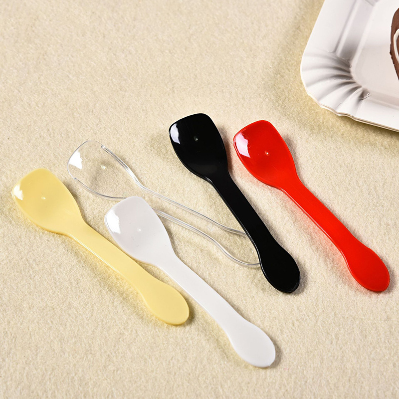 High Quality Hot Sale Individually Wrapped Transparent Plastic Scoop Cake Pudding Scoop Disposable Plastic Spoon