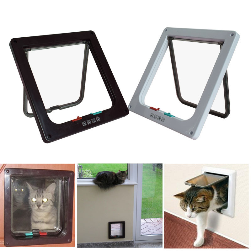 Dog Cat Flap Door Security Durable Safety Pet Dog Cat Flap Door