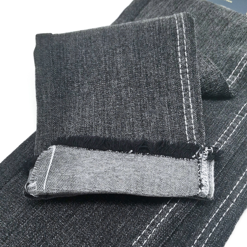 Chenille Denim Fabric 10.8oz ring slub Medium Grey stretch jean fabric new arrival Aufar