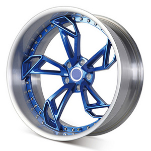 new design aftermarket 5 spoke blue car modified racing car cheap  custom passenger 4x100 16 inch wheel rims