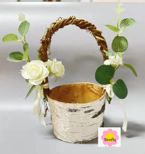 Natural Tree Bark Planter rustic,birch bark  planter Flower Pot Container basket home garden used