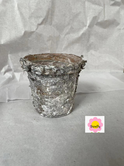 Rustic Birch Tree Bark Pot Round Birch Bark Flower Pot Container Natural Tree Bark Planter Natural Wood basket home garden used