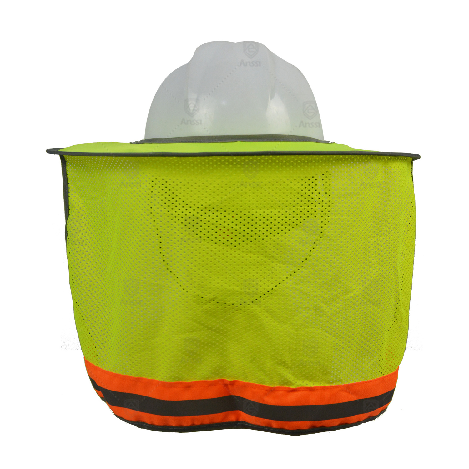 Hi viz reflective safety helmet neck shield full brim mesh hard hat sun shade visor for construction worker