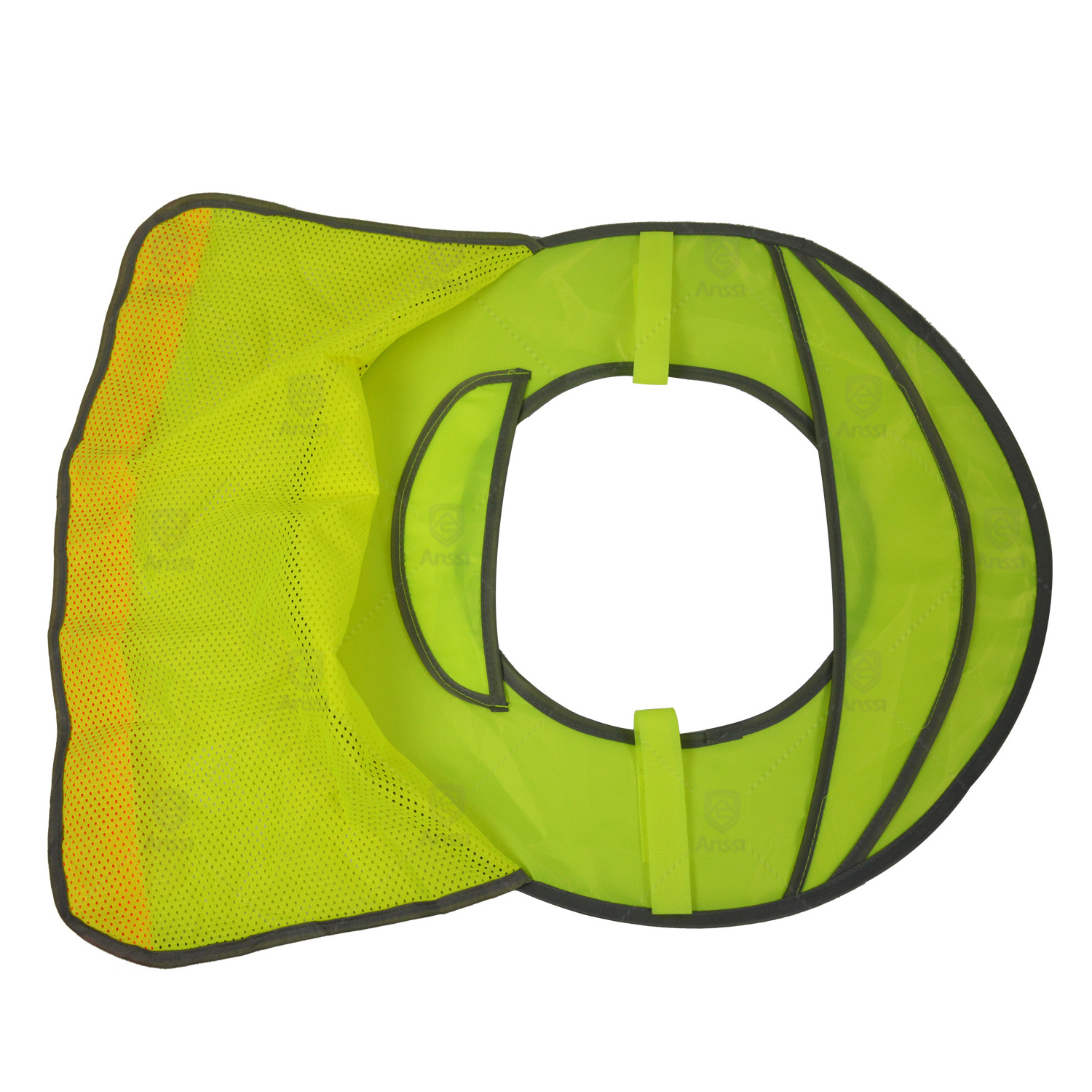 Hi viz reflective safety helmet neck shield full brim mesh hard hat sun shade visor for construction worker