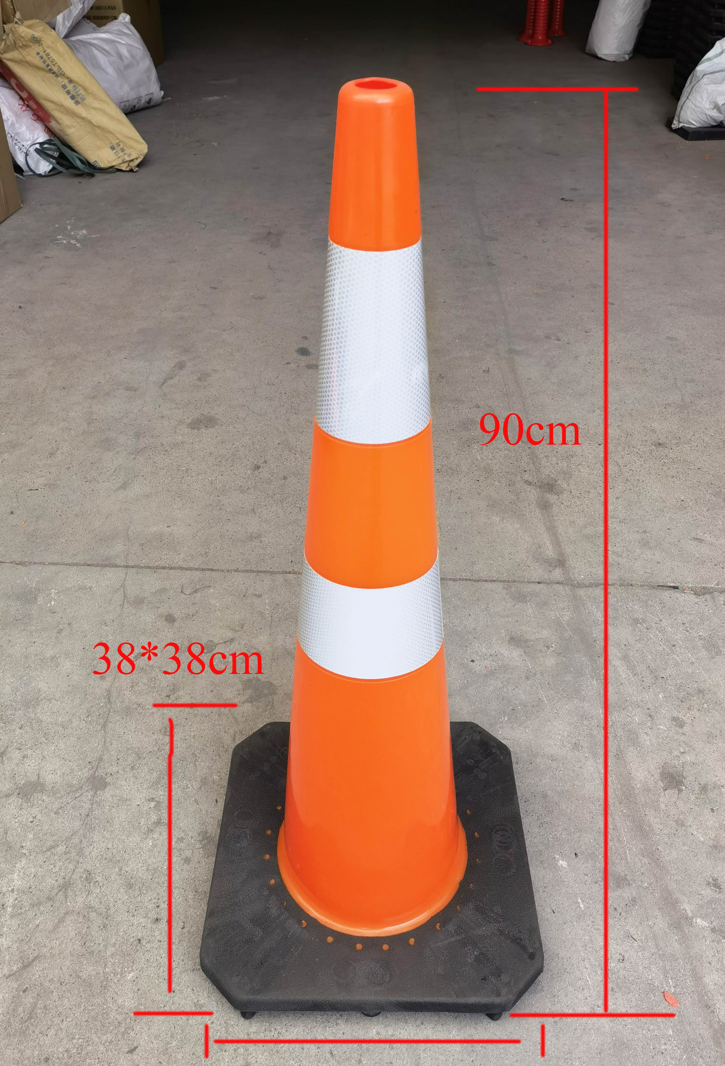 Anssi Highway Road Warning Factory PVC Traffic Safety Cone Pole Construction Cones Red Orange Traffic Cone with Reflective tape