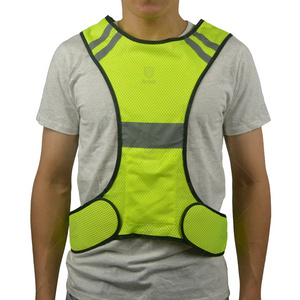 Outdoor Night Running Cycling Sports Flashing Vest Motorcycle LED Fiber Riding Light Up Safety Reflective Jacket Vest