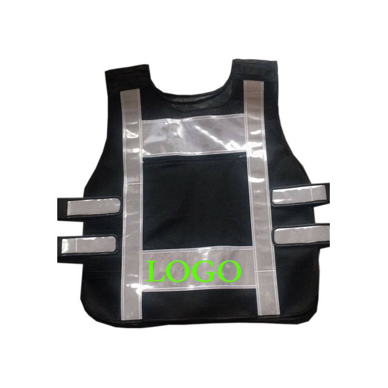 Black High Quality Industrial Engineer Reflective Safety Traffic Workwear Waistcoat Construction Hi Vis Work Vest