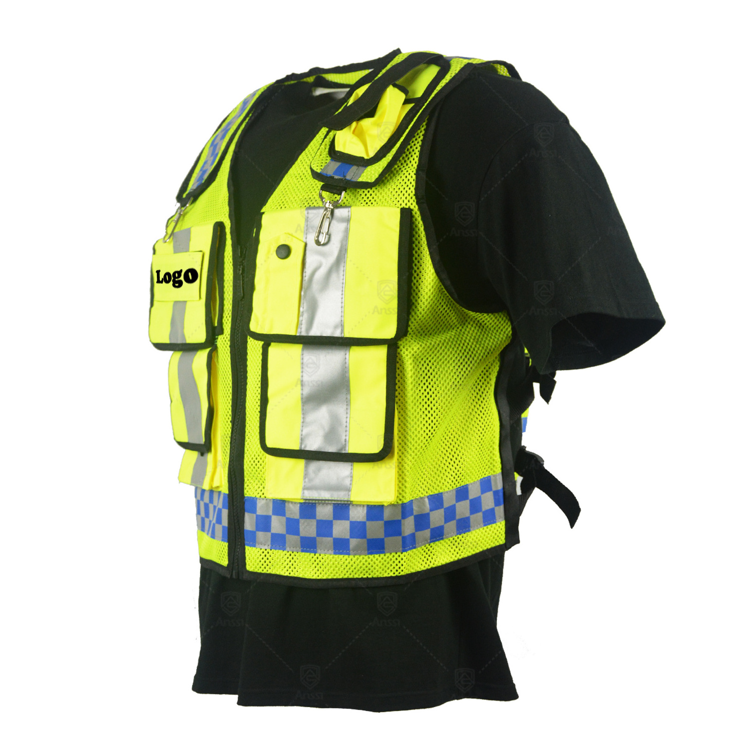 Custom Multi Pockets Security Reflective Vest High Visibility Traffic officer Safety Vest