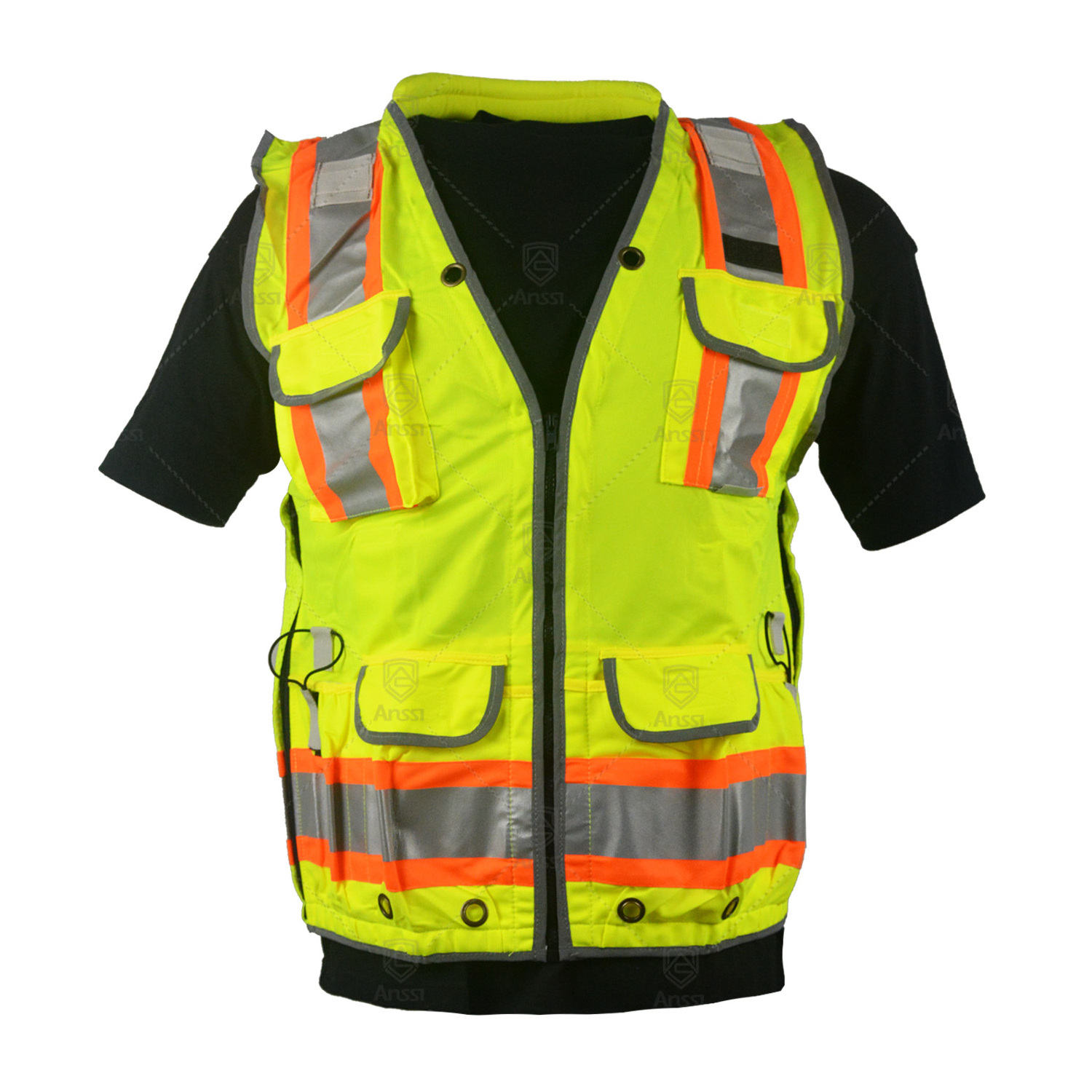 Wholesale ANSI Class 2 Surveyor Hi Vis  Reflective Safety Vest With Multifunctional Pocket