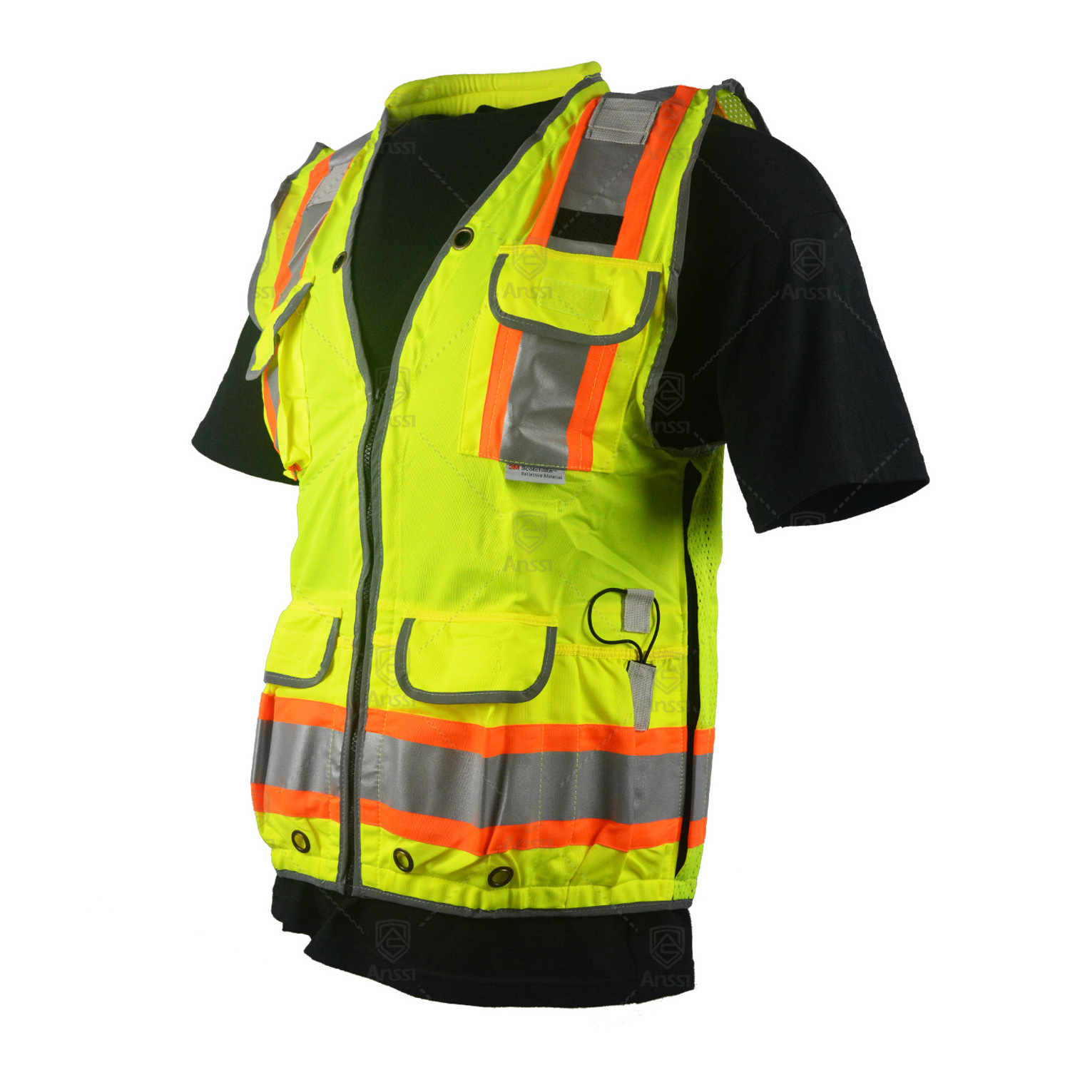 Wholesale ANSI Class 2 Surveyor Hi Vis  Reflective Safety Vest With Multifunctional Pocket